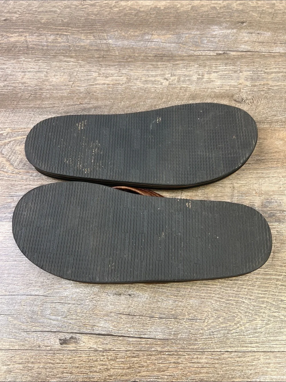 Rainbow “The Original” Brown Leather Flip Flop Sandals Men’s 10.5-11 Estimated